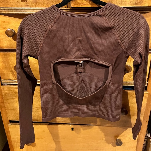 Free People Movement Bail Out Long Sleeve Layer Top Cocoa Brown $68 Retail NWT - Picture 8 of 8